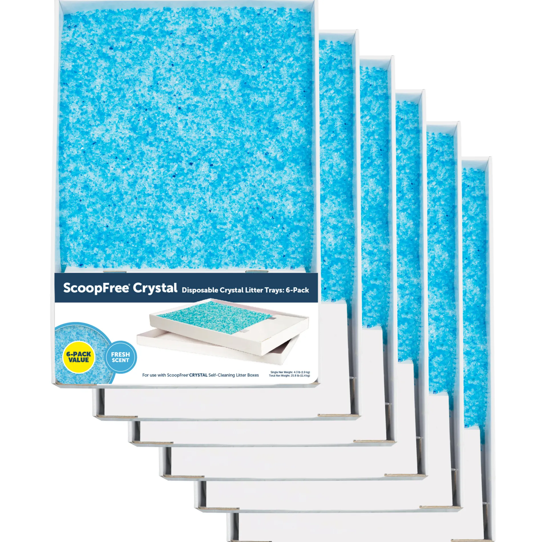 ScoopFree® Crystal Disposable Litter Tray, Fresh Scent, 6-Pack-PetSafe Clearance