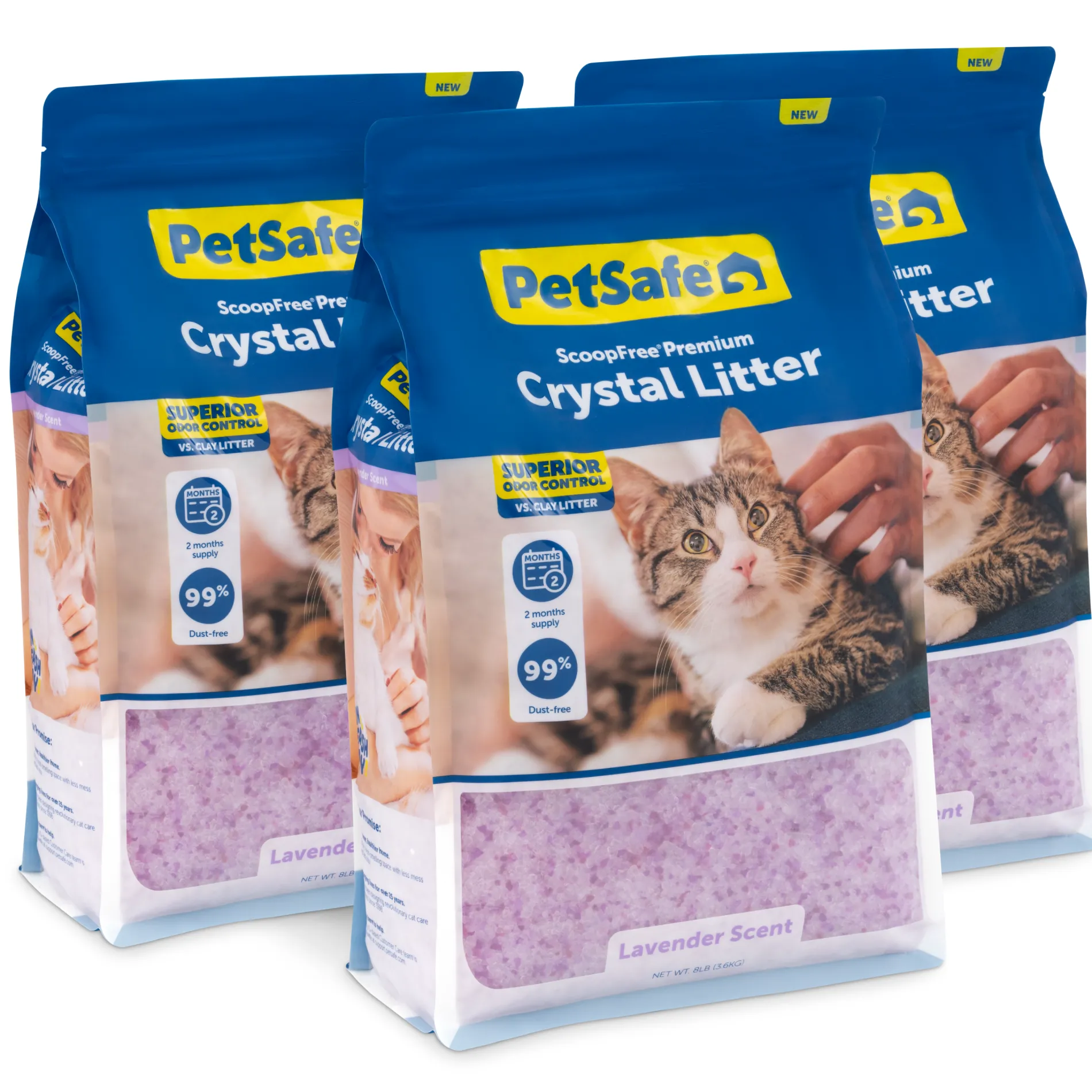 ScoopFree® Premium Crystal Litter 8 lb Bag, Lavender, 3-pack-PetSafe Flash Sale